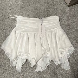 white mini skirt